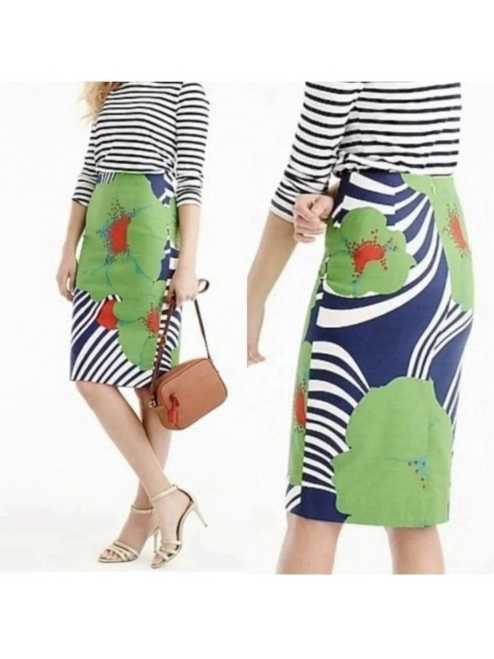 J.Crew Pencil Skirt in Ratti Striped Floral